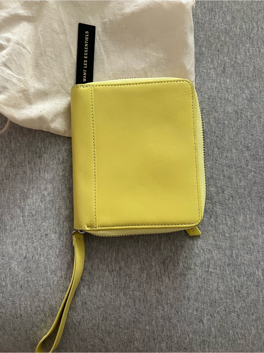Want Les Essentiels Yellow Leather Zip Wallet